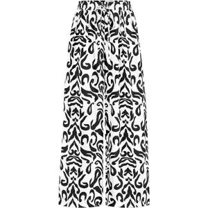 PRETTYGARDEN Womens Pants Elastic Waist Floral Lightweight Palazzo Pants for Women Casual Lounge Wide Leg Pants Woman, XL 