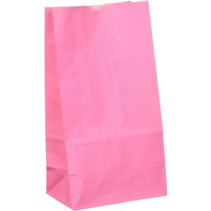 Perfect Stix Paper Party Favor Bags, 5x3x9 inches, Pink, 100 Pack