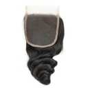 Brazilian Loose Wave 5x5 Lace Closure 100% Unprocessed Human Virgin Hair Pre Plucked Loose Deep Wave Pre-Plucked Hairline Frontal Closure Natural Black With Baby Hair (5x5 loose wave closure, 18inch)