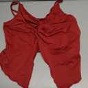 BEAUDRM Women's Going Out Tops Y2K Twist Front Cami Crop Tops Spaghetti Strap Ruffle Asymmetrical Ruched Camisole (Red, L)