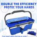 Squeegee with Shelf Storage for Window Cleaning,Window Cleaning Squeegee kit with Bucket&Microfiber Scrubber,Bathroom,Shower Doors,Mirrors,Tiles,and Car Windows Blue, 17.7"L x 10.63"W x 7.87"H