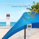 besuhot Beach Tent Sun Shelter 10x10FT Beach Shade Canopy with 8 Sandbags, UPF 50+ Protection Beach Shade Canopy, Outdoor Tent for Beach Camping Trips, Fishing, BackyardLight Blue