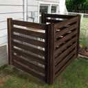 Air Conditioner Fence Wood Composter Bin 3 Panels 48 "L x 48 "W x 36 "H Privacy Screens Fence Panels for OutsideOutdoor Trash Can Pool Equipment Enclosure PanelsBrown (48 "L x 48 "W x 36 "H(Brown))