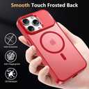 Innaght Magnetic for iPhone 15 Pro Case with Stand,Compatible with MagSafe,Rugged,Heavy Duty,Protective case Kickstand,[Built-in Invisible Stand],Red