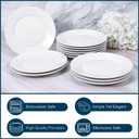 IJRPLM 6 Inch White Porcelain Dinnerware - 18 pcs Dessert/Salad Plates Set, Safe for Microwave & Dishwasher