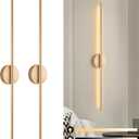 Modern Wall Sconces Set of Two, 12W LED Sconces Wall Lighting Indoor, 31.5 Inch Gold Bathroom Vanity Light Fixtures, Sconces Wall Decor Set of 2 Wall Lamps for Living Room (Champagne Gold)