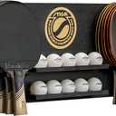 STIGA Ping Pong Storage Wall Rack | Holds Up to 10 Balls and 6 Paddles | Easy Mount for Any Flat Surface
, Dark 