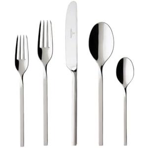 Villeroy & Boch NewWave 17-Piece Flatware Set, Service for 4, 18/10 Stainless Steel Utensils, Dishwasher Safe