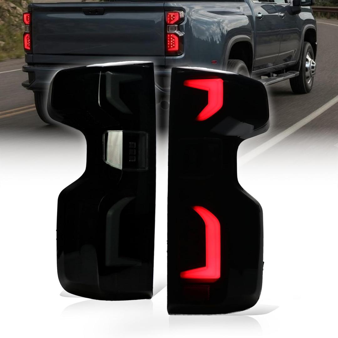 Smoked LED Tail Light Fit For 2019-24 Silverado 1500 Driver&Pessenger Side