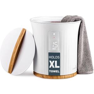 Live Fine Towel Warmer | Bucket Style Luxury Heater with LED Display, Adjustable Timer, Auto Shut-Off | Fits 40 x 70 Oversized Towel (White)