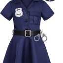 Girls Police Officer Costume Halloween Cosplay Costume (5-6 Years)