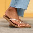 Reef Bliss Nights Womens Flip Flop, Super Lightweight and Soft Footbed, Thin Strap Beach Sandal, Black, 8