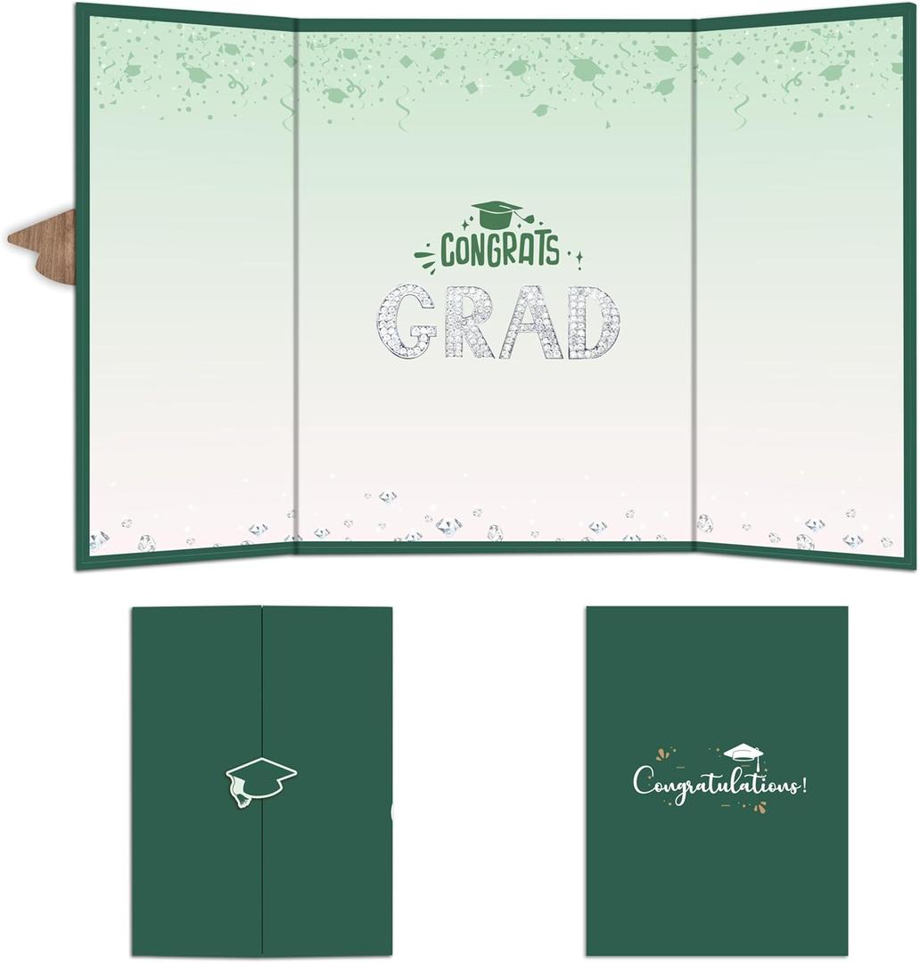 DYIRBIIY 18"X12" Graduation Signature Board, Class of 2025 Grad Guest Book Alternative for College & High School Students, Congrats Graduate Gift, Party Supplies & Decorations(Green) - A03
