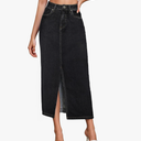 Hybrid & Company Women's Long Denim Skirt – Stretch Jean Skirt for Office and Casual Wear,M