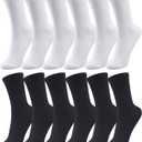 Duufin 12 Pairs Men's Crew Socks Mid Calf Casual Workout Gym Plain Crew Athletic Socks for Men, Size: 10-13
