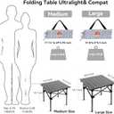 Opliy Portable Folding Camping Table for 2-4 Persons Aluminum Collapsible Table Lightweight with Carry Bag for Camping, Hiking, Picnics, BBQ, Beach Trips & Tailgating, Large