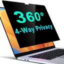 PYS 4-Way Privacy Screen for MacBook Pro 14 Inch (2024-2021, M4, M3, M2, M1) - 360° Anti-Spy Filter, Matte Anti-Glare Protector, Scratch-Resistant Film, Laptop Privacy Filter Shield