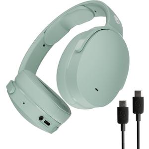 Skullcandy Hesh ANC Wireless Over-Ear Bluetooth Headphones with Extra USB-C Charging Cable, Active Noise Canceling, 22 Hrs Battery, Foldable Lightweight Design, Microphone iPhone Android - Preppy Sage