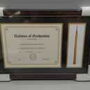 GraduatePro 11x17 Diploma Frame with Tassel Holder for 8.5x11 Certificate Graduation Gifts, Mahogany Gold Rim with Double Mat Black Over Gold, Real Glass