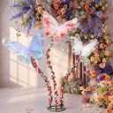 Giegxin 3 Pcs Big Butterfly for Party Decor 16" 20" 24" Large Butterfly Outdoor Decor with Standing Base Artificial Flower Garland Mariposas Grandes para Decoration for Summer Wedding Birthday Party