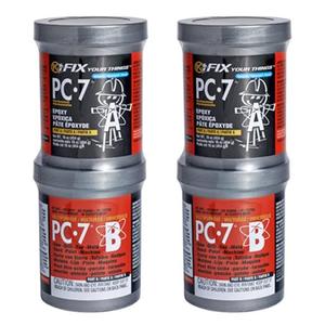 PC Products PC-7 Epoxy Adhesive Paste, Two-Part Heavy Duty, 1 lb in Two Cans, Charcoal Gray 62774, 2-Pack