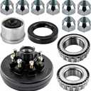 12"x 2" Trailer Brake Drum Kit 8 on 6.5" Replacement for 7000LBS,Trailer Brake Hub Drum Assembly Replaces 12" X 2" Trailer Brakes Drum Assembly
