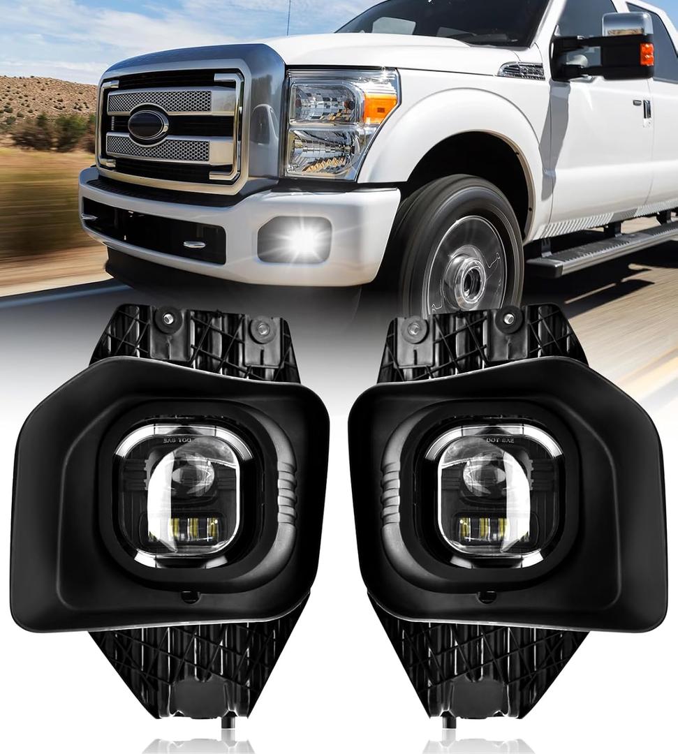 LED Fog Lights for Ford 2011-2016 F250/F350/F450/F550 Super Duty, Bumper Driving LED Fog Lamp Assembly Replacement FogLight Kit, DOT Certified1 Pair