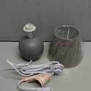 Simple Designs LT2008-GRY Mini Ceramic Globe Table Lamp with Matching Fabric Shade, Gray 5.51 x 5.51 x 8.66