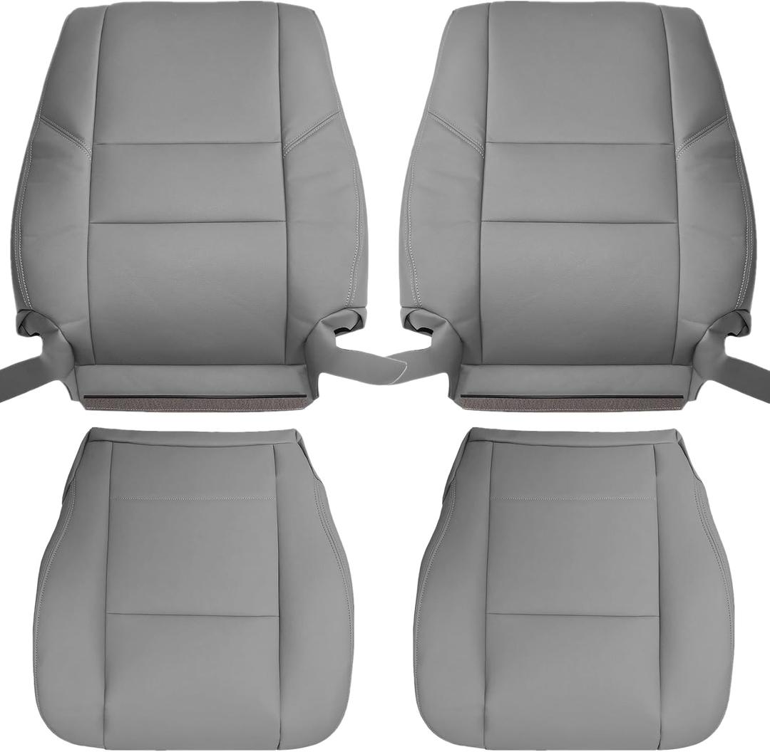 NLQR Front Driver and Passenger Side Bottom and Top Back Replacement Seat Covers Microfiber Leather Gray Compatible with Toyota Sequoia Tundra 2000 2001 2002 2003 2004 2005 2006 NLQR Front Driver and Passenger Side Bottom and Top Back Replacement Seat Covers Microfiber Leather Gray Compatible with Toyota Sequoia Tundra 2000 2001 2002 2003 2004 2005 2006