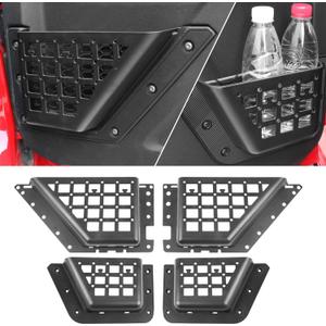 Door Storage Pockets Organizer Compatible with Ford Bronco 4 Door 2025 2024 2023 2022 2021, 4PCS Front Rear Molle Tray Boxes Interior Accessories