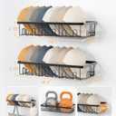 Hat Rack for Wall, 2 Pack Large Hat Organizer with More Hooks, Holds 56 Caps, Metal Wall Mounted Hat Holder for Baseball Caps, Closet Bedroom Kitchen Bathroom, Black