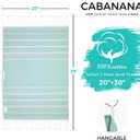 cabanana Hand Towels for Bathroom - 2-Pack,20x30 Inch-100% Cotton,Turkish Bathroom Hand Towels,Super Absorbent & Quick-Dry Soft for Bath, Kitchen, Spa, Face, Hair, Dishcloth (Aqua)
