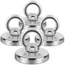 Lift Fishing Magnets, 150 lbs Pulling Force Super Strong Heavy Duty, Large Rare Earth Neodymium Salvage Magnets for Removing, Retrieving - D1.65 inch, 4 Pack