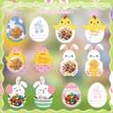 24 Pack Easter Cards for Kids, Easter Candy Holders with Plastic Domes, Cute Bunny Eggs Chick Gift Cards for Classroom Gifts Exchange Home Office Party Treats Favors