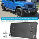 Front License Plate Frame for Jeep Wrangler JL JLU Gladiator JT 2018-2026 (for Plastic Bumper ONLY) Front Bumper License Plate Holder Mounting Bracket Cover Replace# 68293738AA CH1068167