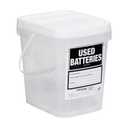 PIG Battery Disposal Container | Used Dry-Cell Battery Storage | 2 Gallon Capacity | PMB30595