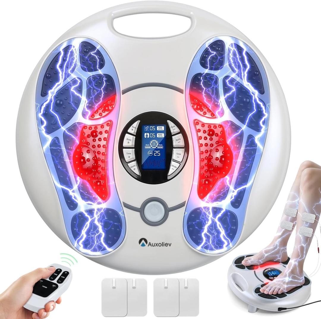 EMS Foot Massager for Neuropathy : FSA Eligible Electric Foot Massager for Circulation and Pain Relief,Hsa Plantar Fasciitis,25 Modes 99 Intensities,4 TENS Unit Muscle Stimulator Pads,Gifts for Mom