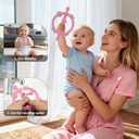 3 x Chuya Baby Teether Ring Baby Toys 3-6 6-12 12-18 Months,Teething Toy Baby Teething Relief Infant Toys Sensory Toys for Babies Soothes Sore Gums Boys Girls Gift (Pink)