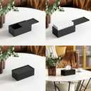 FEMELI Acrylic Tissue Box Cover Rectangular - Matte Solid Cube Napkin Holder with Magnetic Bottom, Modern Decorative Facial Paper Dispenser for Bathroom, Bedroom, Kitchen - Black