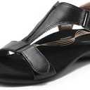 DREAM PAIRS Womens Sandals Arch Support T-Strap Orthopedic Flat Sandals Comfortable Summer Shoes Size 9