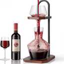 Wine Decanter, High-Efficiency Wine Decanter, Borosilicate Glass Decanter and Funnel, with Solid Wood Base & Stainless Steel Stand, for Home, Bar, Restaurant, Ideal Gift for Wine Lovers