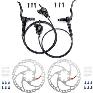 ShimanoOEM MT200 Hydraulic Brakes with RT66 160/180mm Rotors, 2 Piston Left Front 800mm Right Rear 1500mm MTB Hydraulic Brakes, Dual Disc Brakes Hydraulic Disc Brakes ShimanoOEM MT200 Hydraulic Brakes with RT66 160/180mm Rotors, 2 Piston Left Front 800mm Right Rear 1500mm MTB Hydraulic Brakes, Dual Disc Brakes Hydraulic Disc Brakes