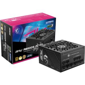 MSI MPG A850GS PCIE5, Fully Modular Gaming 850W Power Supply, 80+ Gold, Dual 12V-2x6 Cables, Server-Grade Capacitor, ATX 3.1 & PCIe 5.1 Ready, Low-Noise, Semi Digital