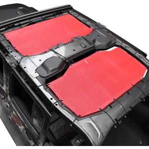 JeCar JLU Sun Shade Mesh Sunshade Provides UV Sun Protection Exterior Accessories Compatible with Jeep Wrangler 2018-2024 JL Unlimited 4 Door Front & Rear, Red
