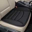 Memory Foam Car Seat Cushion with Breathable Fabric & Non-Slip Gel, Universal Fit for Car Truck Office Home 19.6x18x1.2 Black (Base)