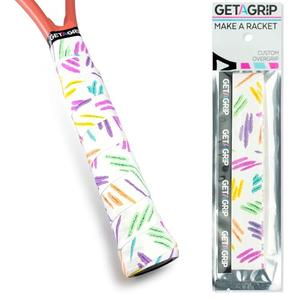 Get A Grip - Custom Tennis Racket Grip Tape - Anti-Slip/Quick-Drying Tennis Overgrips - Precut Badminton Racket Grip with Finishing Tape (Spring & Bounce, 1 Grip)