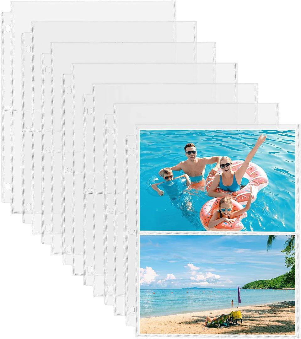 30 Pack Photo Sleeves for 3 Ring Binder - (5x7, for 120 Photos), Archival Photo Page Protectors 5x7, Clear Plastic Photo Album Refill Pages Photo Pockets, Postcard Sleeves, Acid-Free