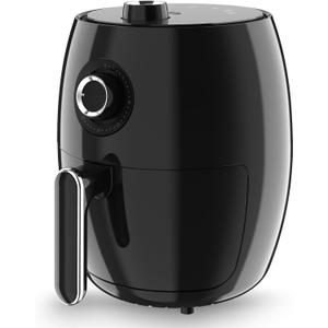 Compact Air Fryer Small, 2.1QT, 4-in-1 Small Mini Airfryer Compact, Bake, Roast, Reheat, 98% Less Oil, Adjustable Temperature & Timer, Quiet, Nonstick & Dishwasher Safe Basket, BPA-Free, Black