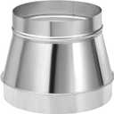 PATIKIL 12 Inch to 10 Inch Round Duct Reducer Increaser Connector, Galvanized Steel Air Duct Adapter Pipe Fitting for Bathroom Kitchen Inline Ventilation Systems, Silver Tone