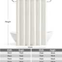 ANRODUO White Long Linen Shower Curtain, 96 Inch Fabric Shower Curtain with 12 Metal Hooks, Waterproof Heavy Duty Polyester, Button Hole Design, Machine Washable for Bathroom Hotel, W72xL96